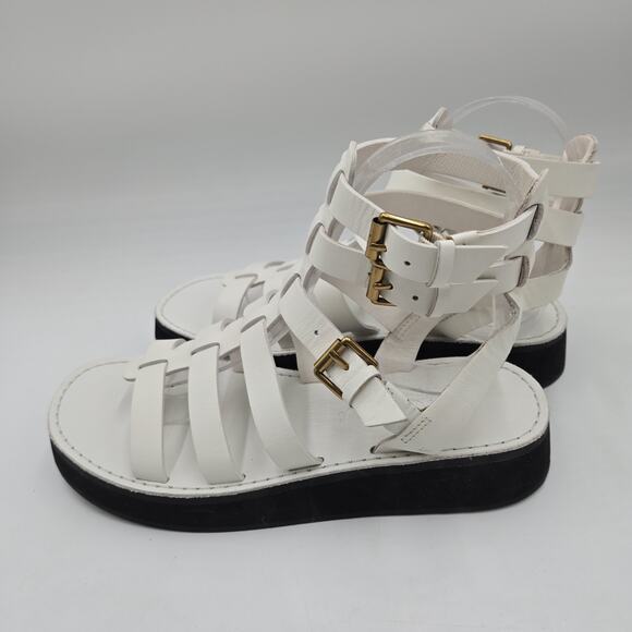 J. CREW Mallorca Women 6.5M White Leather Strappy Gladiator Sandals - Picture 3 of 7